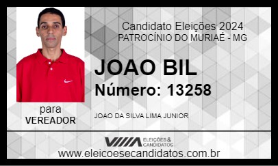 Candidato JOAO BIL 2024 - PATROCÍNIO DO MURIAÉ - Eleições