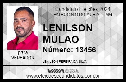 Candidato LENILSON MULAO 2024 - PATROCÍNIO DO MURIAÉ - Eleições