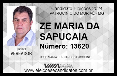 Candidato ZE MARIA DA SAPUCAIA 2024 - PATROCÍNIO DO MURIAÉ - Eleições