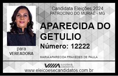 Candidato APARECIDA DO GETULIO 2024 - PATROCÍNIO DO MURIAÉ - Eleições