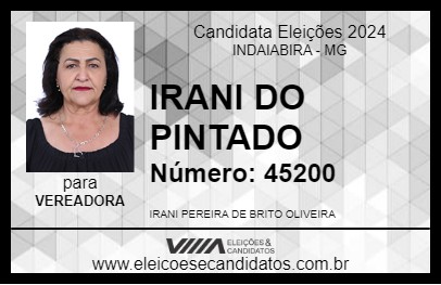 Candidato IRANI DO PINTADO 2024 - INDAIABIRA - Eleições