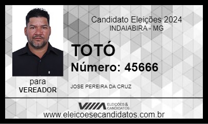 Candidato TOTÓ 2024 - INDAIABIRA - Eleições