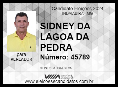 Candidato SIDNEY DA LAGOA DA PEDRA 2024 - INDAIABIRA - Eleições