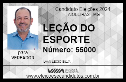 Candidato LEÇÃO DO ESPORTE 2024 - TAIOBEIRAS - Eleições