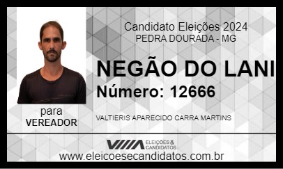 Candidato NEGÃO DO LANI 2024 - PEDRA DOURADA - Eleições