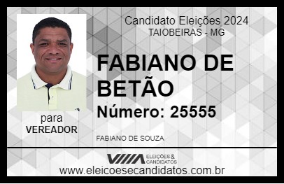 Candidato FABIANO DE BETÃO 2024 - TAIOBEIRAS - Eleições