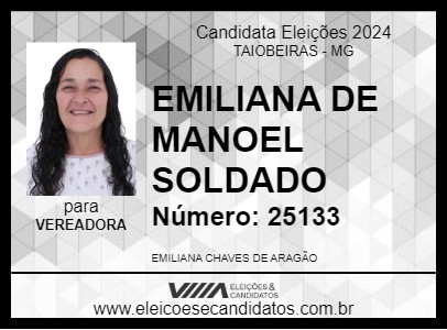 Candidato EMILIANA DE MANOEL SOLDADO 2024 - TAIOBEIRAS - Eleições