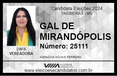 Candidato GAL DE MIRANDÓPOLIS 2024 - TAIOBEIRAS - Eleições