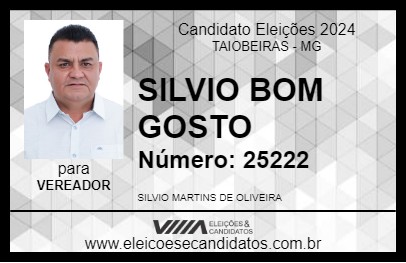 Candidato SILVIO BOM GOSTO 2024 - TAIOBEIRAS - Eleições