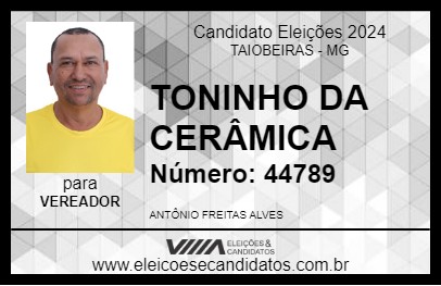 Candidato TONINHO DA CERÂMICA 2024 - TAIOBEIRAS - Eleições