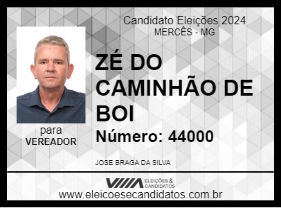 Candidato ZÉ DO CAMINHÃO DE BOI 2024 - MERCÊS - Eleições