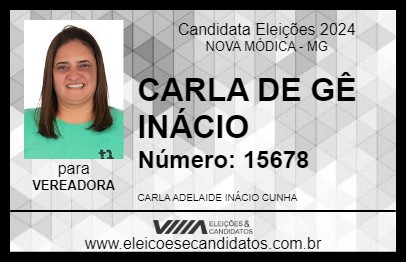 Candidato CARLA DE GÊ INÁCIO 2024 - NOVA MÓDICA - Eleições