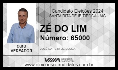 Candidato ZÉ DO LIM 2024 - SANTA RITA DE IBITIPOCA - Eleições