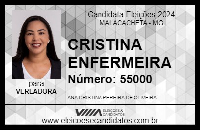 Candidato CRISTINA ENFERMEIRA 2024 - MALACACHETA - Eleições