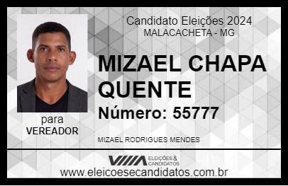 Candidato MIZAEL CHAPA QUENTE 2024 - MALACACHETA - Eleições