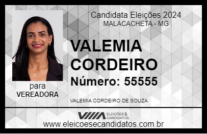 Candidato VALEMIA CORDEIRO 2024 - MALACACHETA - Eleições