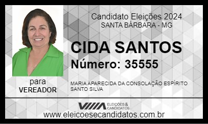 Candidato CIDA SANTOS 2024 - SANTA BÁRBARA - Eleições