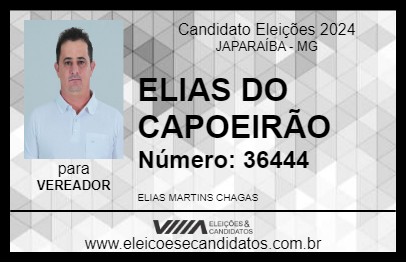 Candidato ELIAS DO CAPOEIRÃO 2024 - JAPARAÍBA - Eleições