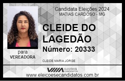 Candidato CLEIDE DO LAGEDÃO 2024 - MATIAS CARDOSO - Eleições