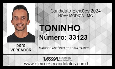 Candidato TONINHO 2024 - NOVA MÓDICA - Eleições