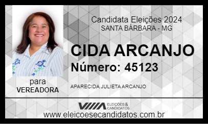 Candidato CIDA ARCANJO 2024 - SANTA BÁRBARA - Eleições