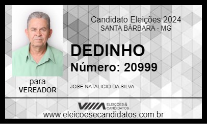 Candidato DEDINHO 2024 - SANTA BÁRBARA - Eleições