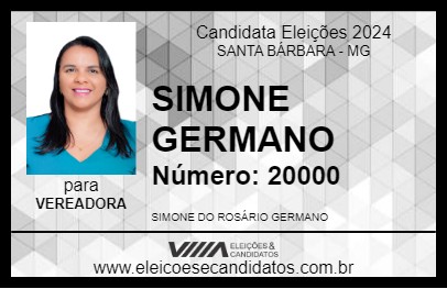 Candidato SIMONE GERMANO 2024 - SANTA BÁRBARA - Eleições