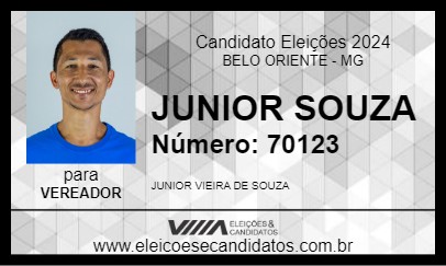 Candidato JUNIOR SOUZA 2024 - BELO ORIENTE - Eleições