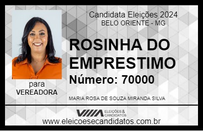 Candidato ROSINHA DO EMPRESTIMO 2024 - BELO ORIENTE - Eleições