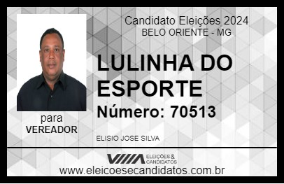 Candidato LULINHA DO ESPORTE 2024 - BELO ORIENTE - Eleições