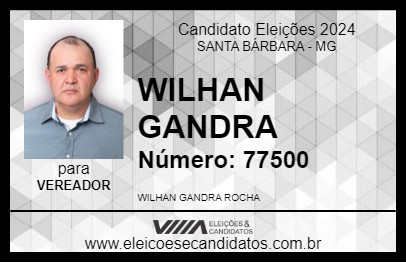 Candidato WILHAN GANDRA 2024 - SANTA BÁRBARA - Eleições