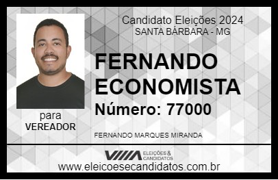 Candidato FERNANDO ECONOMISTA 2024 - SANTA BÁRBARA - Eleições