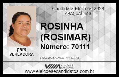 Candidato ROSINHA (ROSIMAR) 2024 - ARAÇUAÍ - Eleições