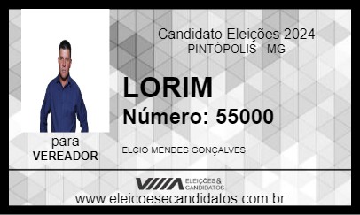 Candidato LORIM 2024 - PINTÓPOLIS - Eleições