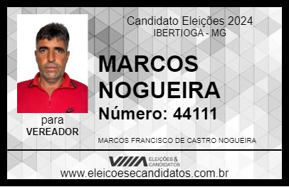 Candidato MARCOS NOGUEIRA  2024 - IBERTIOGA - Eleições