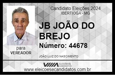 Candidato JB JOÃO DO BREJO  2024 - IBERTIOGA - Eleições