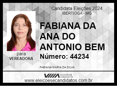 Candidato FABIANA DA ANA DO ANTONIO BEM  2024 - IBERTIOGA - Eleições