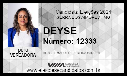 Candidato DEYSE 2024 - SERRA DOS AIMORÉS - Eleições