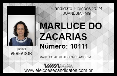 Candidato MARLUCE DO ZACARIAS 2024 - JOANÉSIA - Eleições