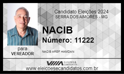 Candidato NACIB 2024 - SERRA DOS AIMORÉS - Eleições