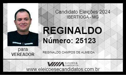 Candidato REGINALDO (NADINHO) 2024 - IBERTIOGA - Eleições