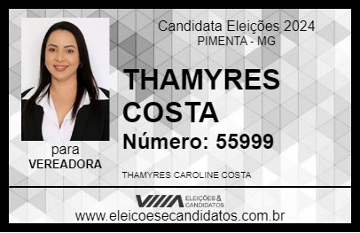 Candidato THAMYRES COSTA 2024 - PIMENTA - Eleições