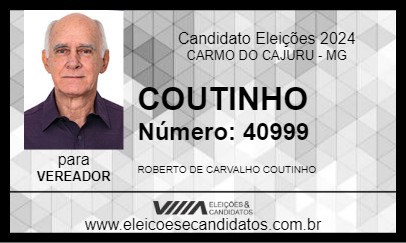 Candidato COUTINHO 2024 - CARMO DO CAJURU - Eleições