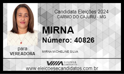 Candidato MIRNA 2024 - CARMO DO CAJURU - Eleições