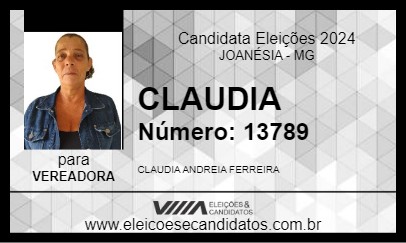 Candidato CLAUDIA 2024 - JOANÉSIA - Eleições