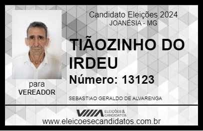 Candidato TIÃOZINHO DO ILDEU 2024 - JOANÉSIA - Eleições