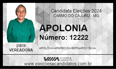 Candidato APOLONIA 2024 - CARMO DO CAJURU - Eleições