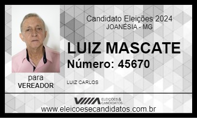 Candidato LUIZ MASCATE 2024 - JOANÉSIA - Eleições