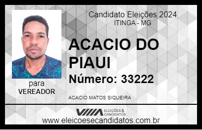 Candidato ACACIO DO PIAUI 2024 - ITINGA - Eleições