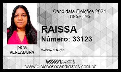 Candidato RAISSA 2024 - ITINGA - Eleições